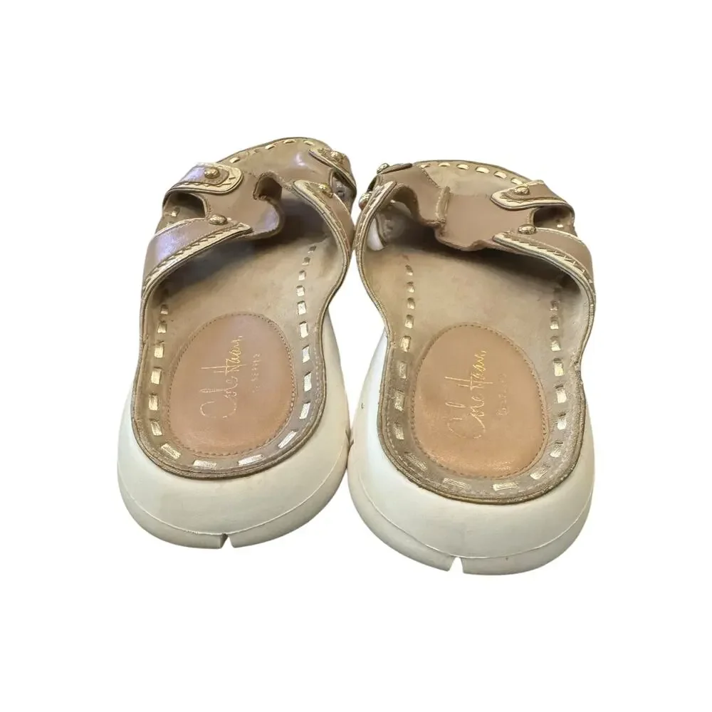Cole Haan Leather Slide Sandals Beige Cream Women’s 6.5B D21602